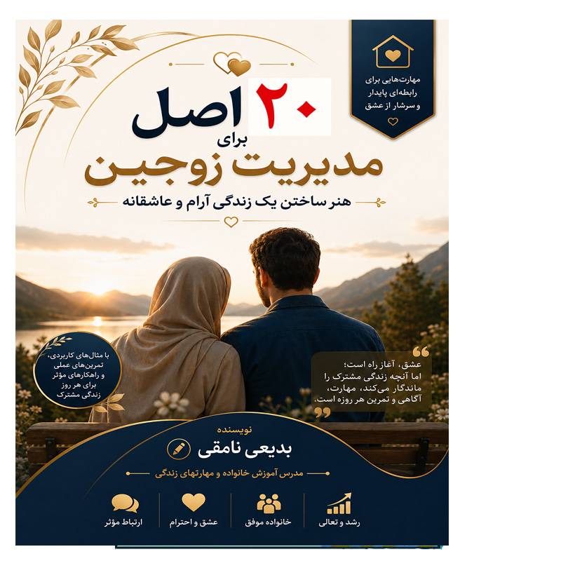«۲۰ اصل مدیریت زوجین | آموزش مهارت‌های زندگی مشترک، همسرداری و ارتباط مؤثر در خانواده (PDF)»